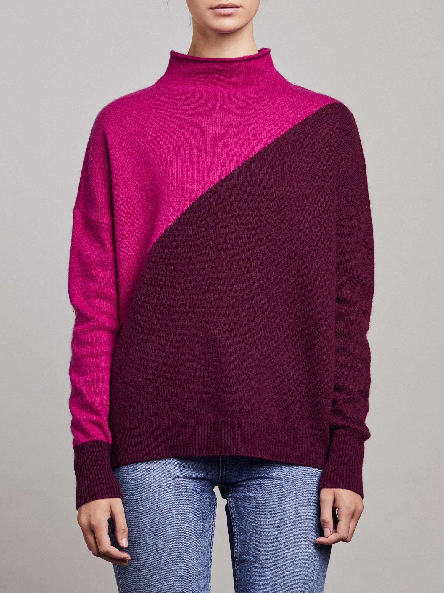 Chloe Jumper - Merlot/Dark Pink - Image 2