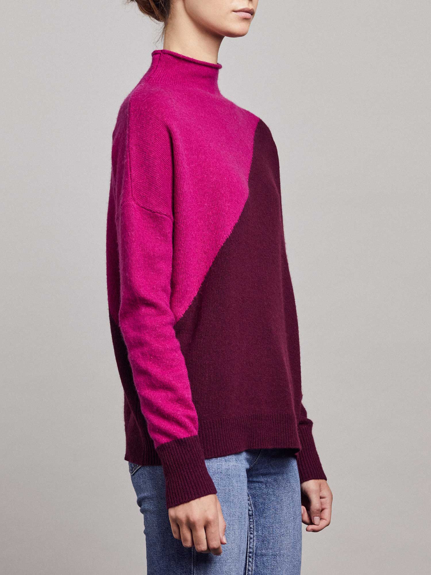 Chloe Jumper - Merlot/Dark Pink - Image 3