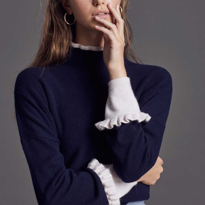 Grace Jumper - Navy/Babe Pink