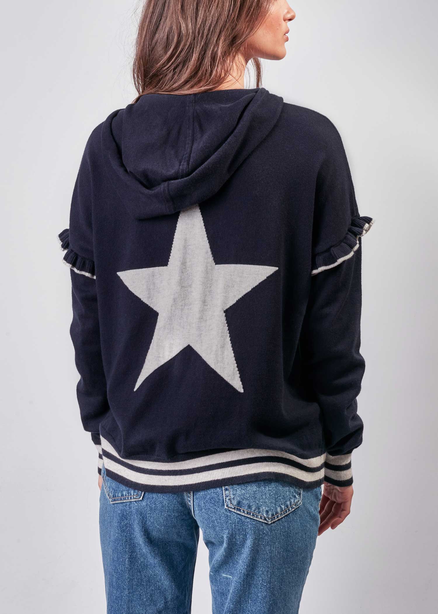 Adelita Hoodie - Navy/Pale Grey Marl - Image 10