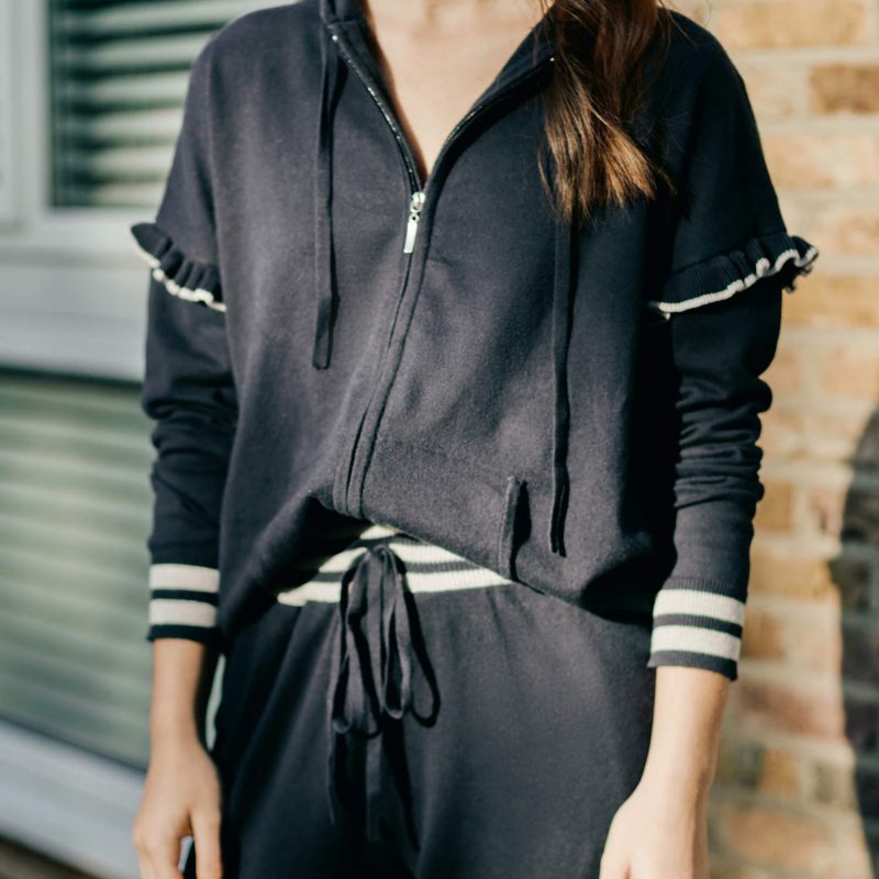 Adelita Hoodie - Navy/Pale Grey Marl