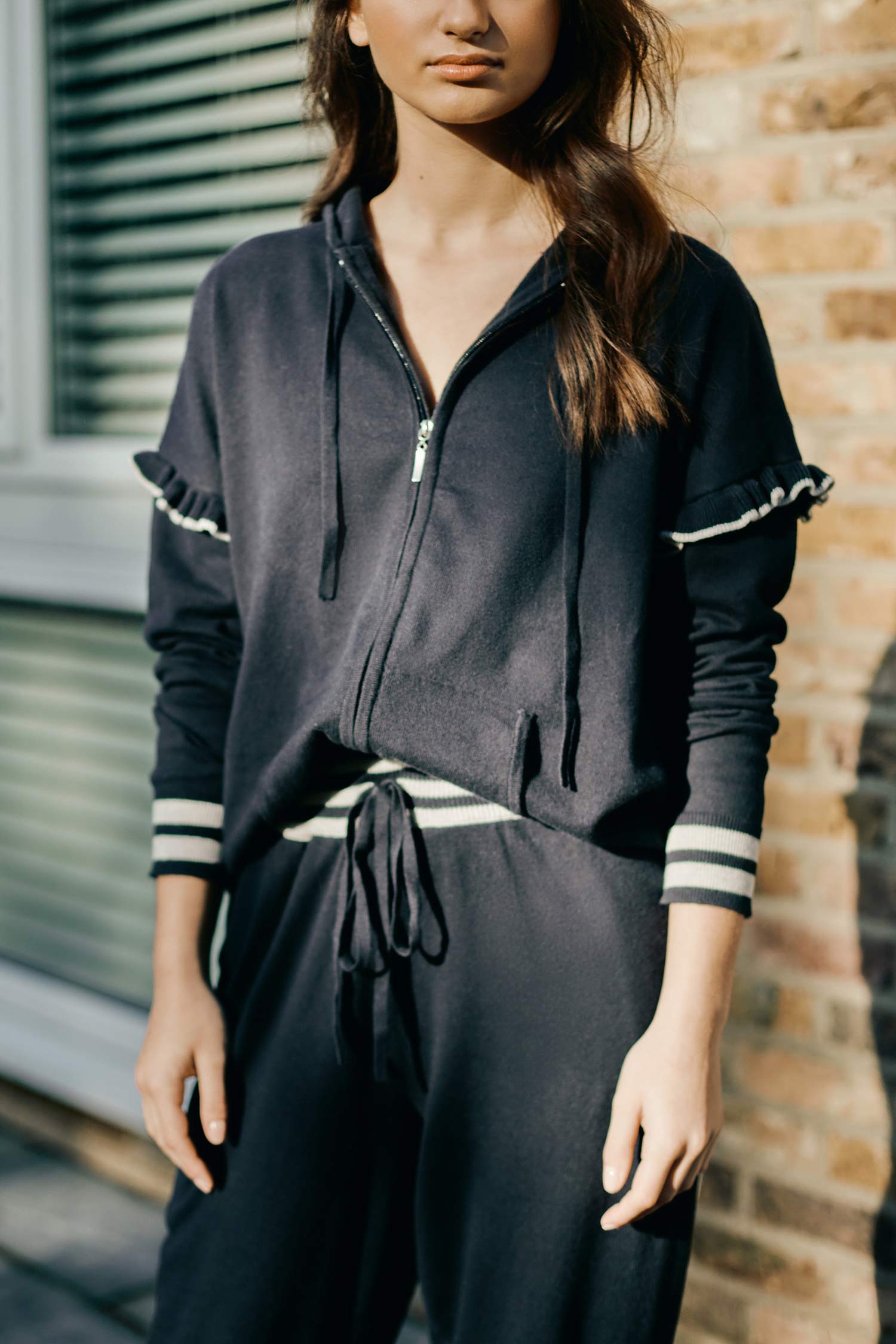 Adelita Hoodie - Navy/Pale Grey Marl