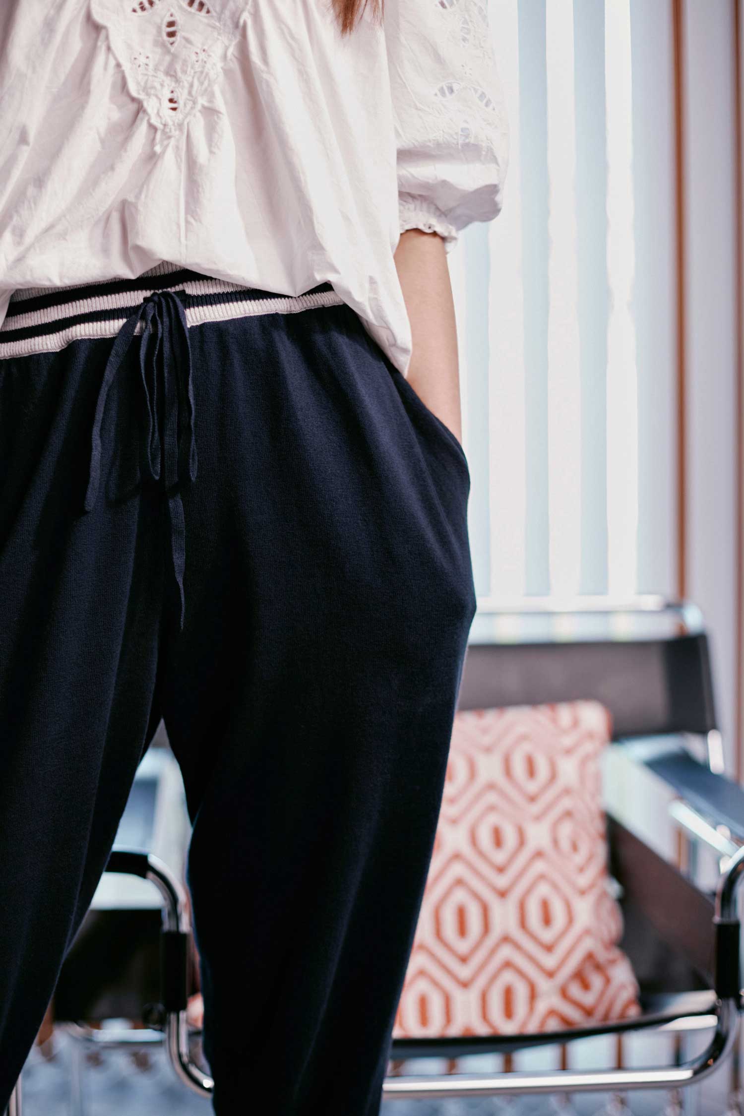 Adelita Jogger - Navy/Pale Grey Marl - Image 7