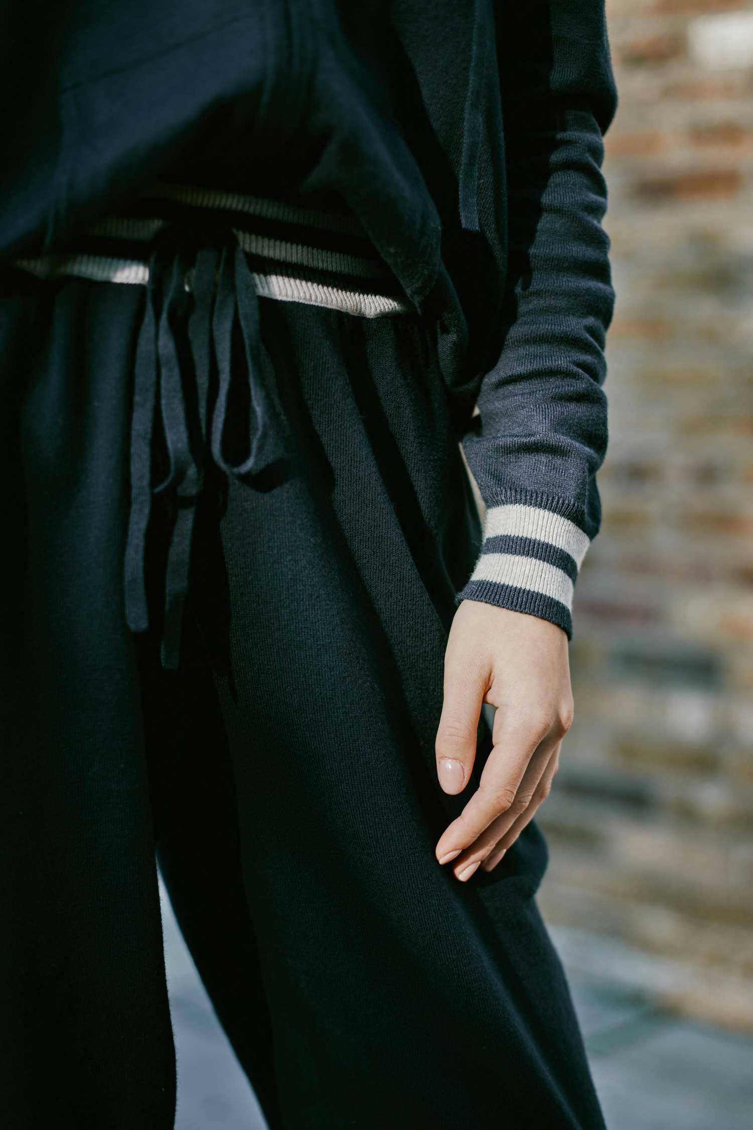 Adelita Jogger - Navy/Pale Grey Marl - Image 3