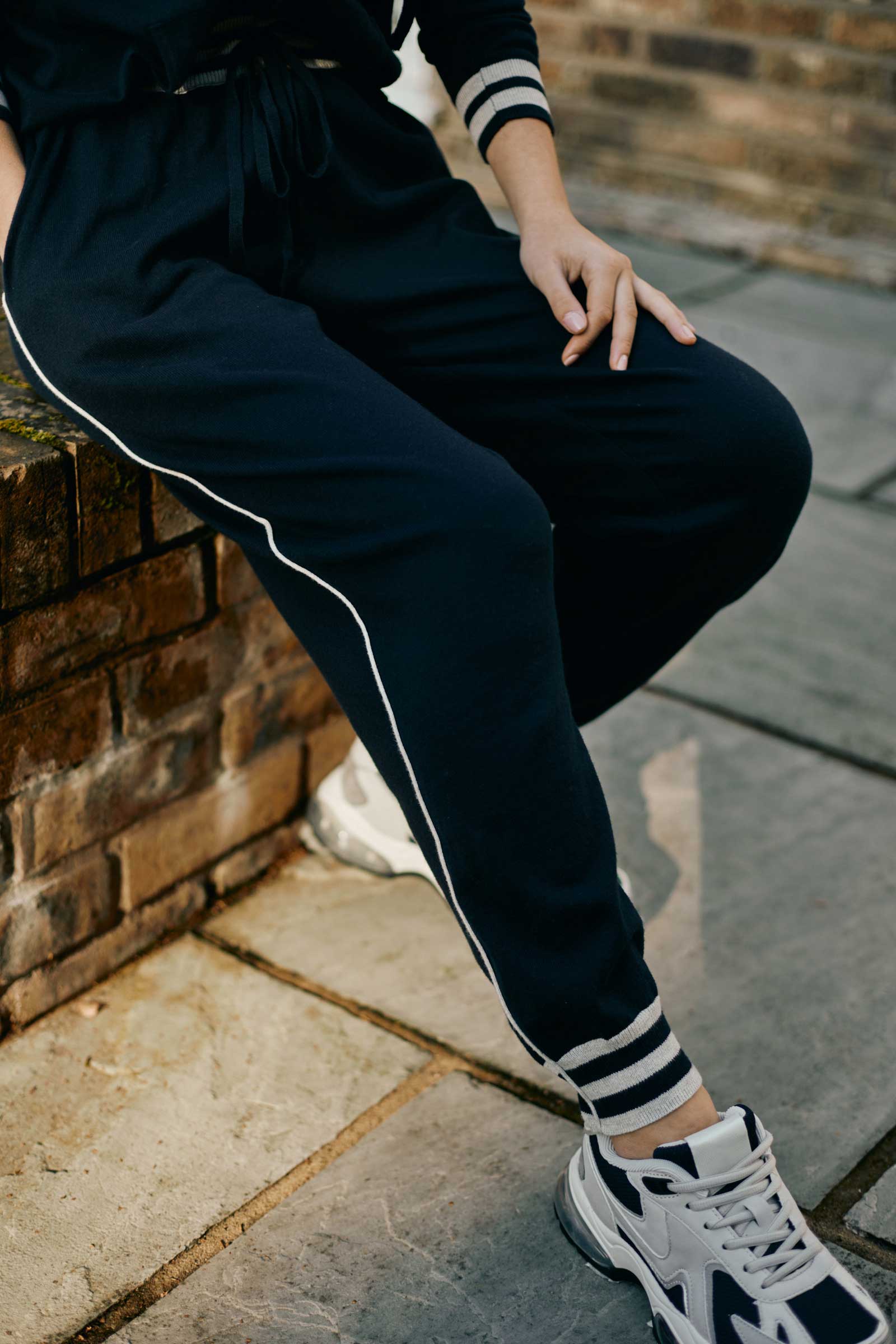 Adelita Jogger - Navy/Pale Grey Marl