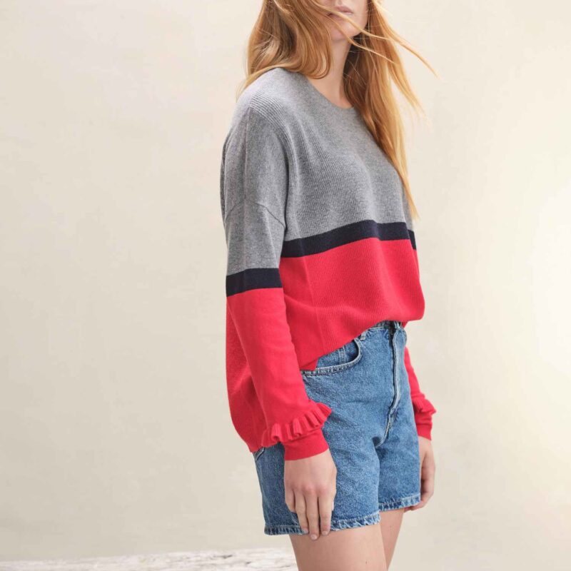 Alternative view of Madison Jumper - Grey Marl/Scarlet