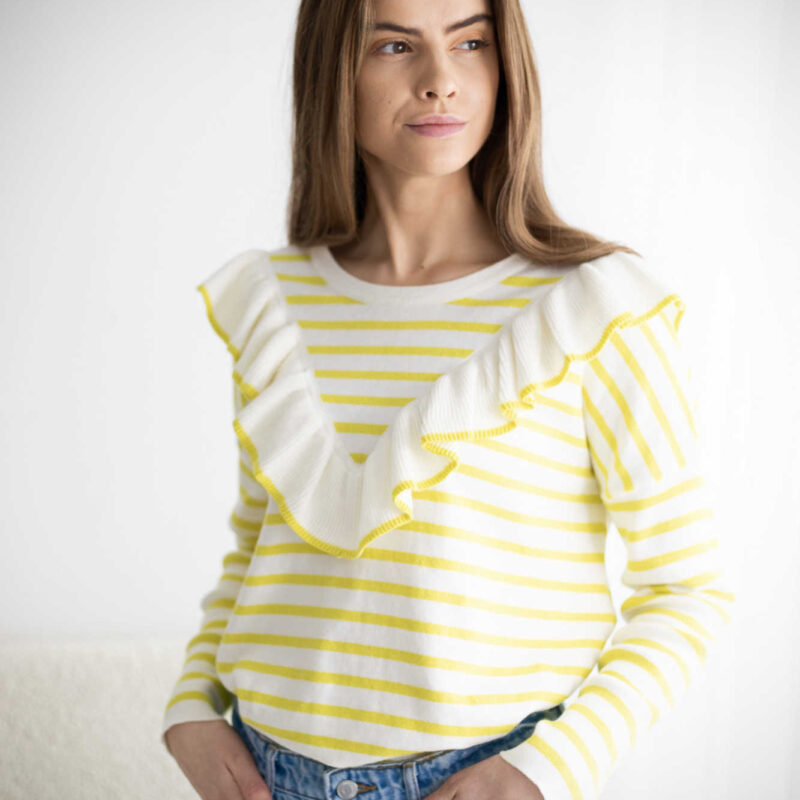 Alternative view of Annabel Jumper - Zest Yellow/Off White